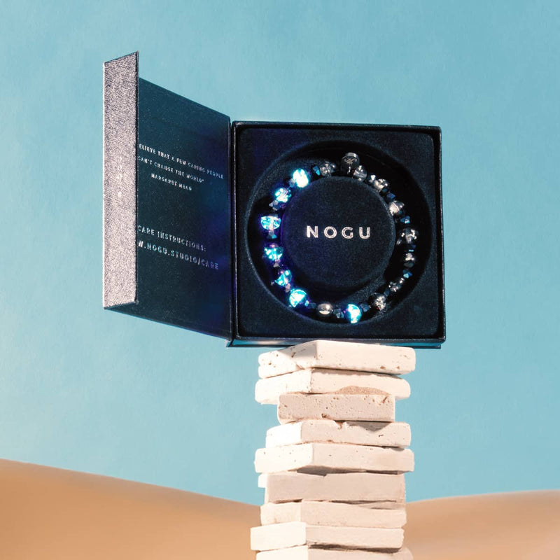 Bracelet boule à neige en verre Firefly noir