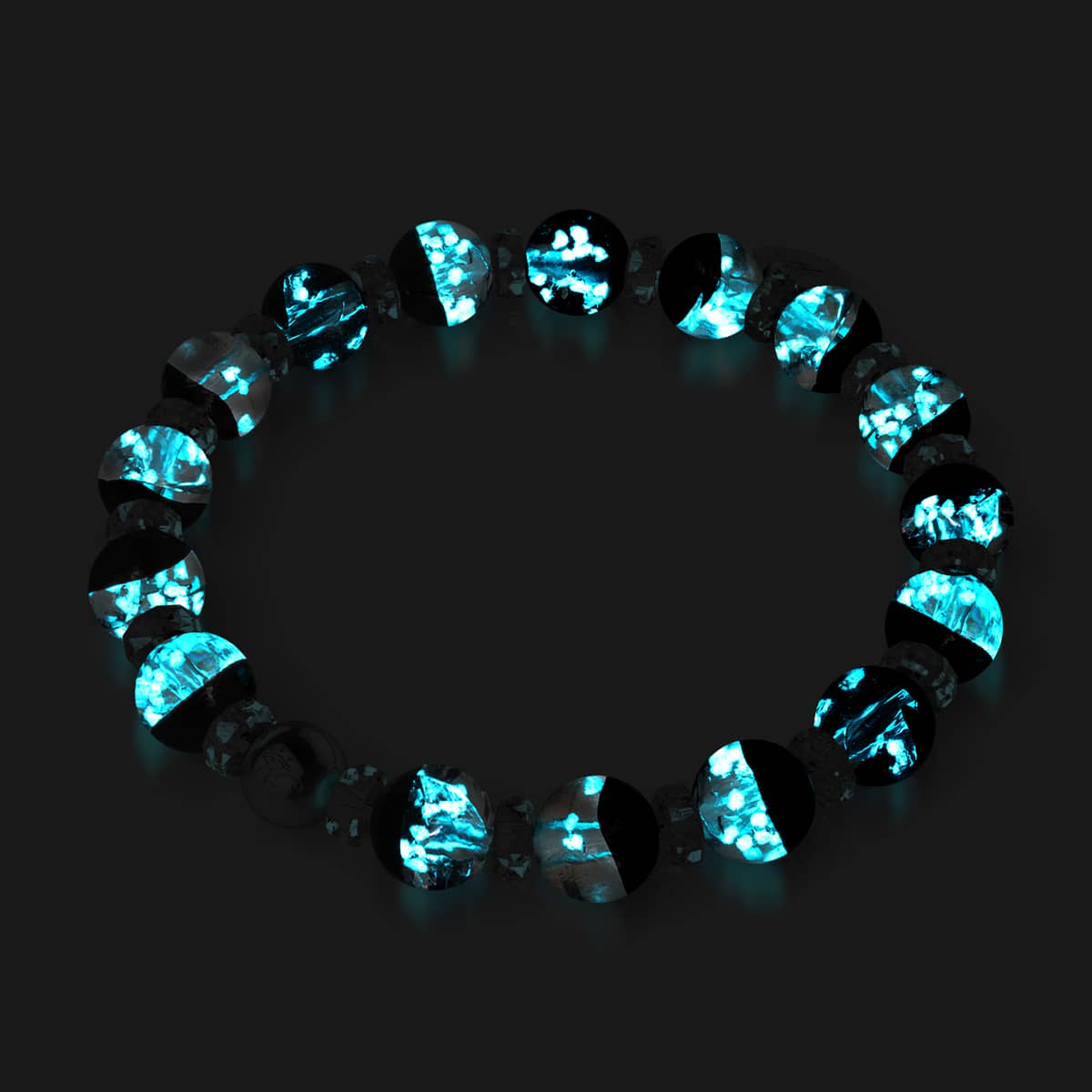 Bracelet boule à neige en verre Firefly noir