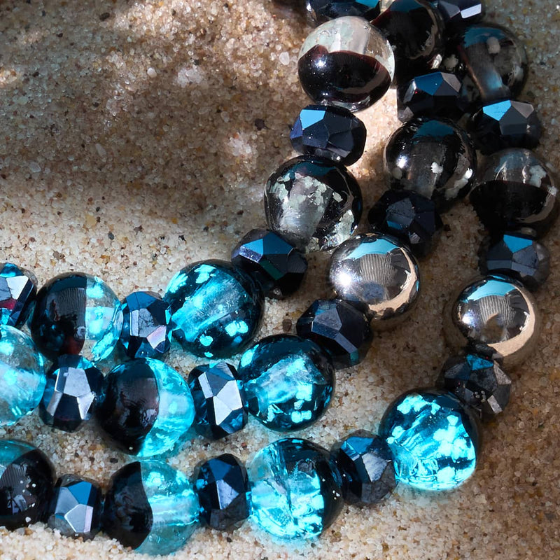 Bracelet boule à neige en verre Firefly noir