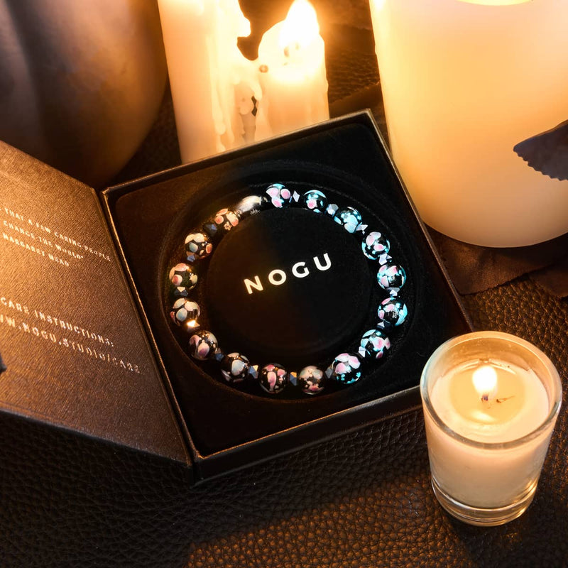 Orchidée noire | Argent sterling 925 | Bracelet en verre Firefly Blossom