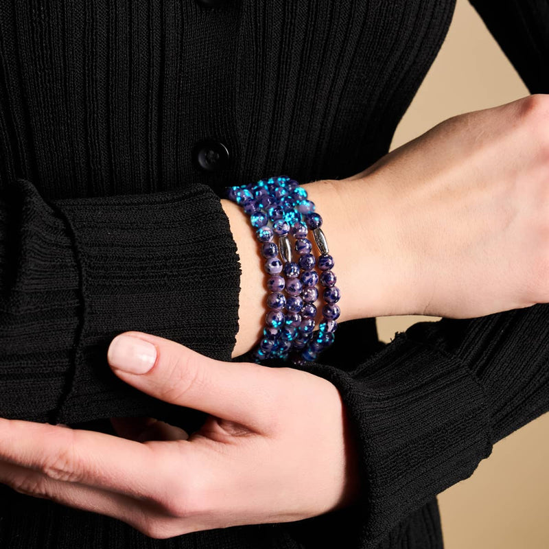 Byzance bleue | Argent sterling 925 | Enveloppe en verre Firefly