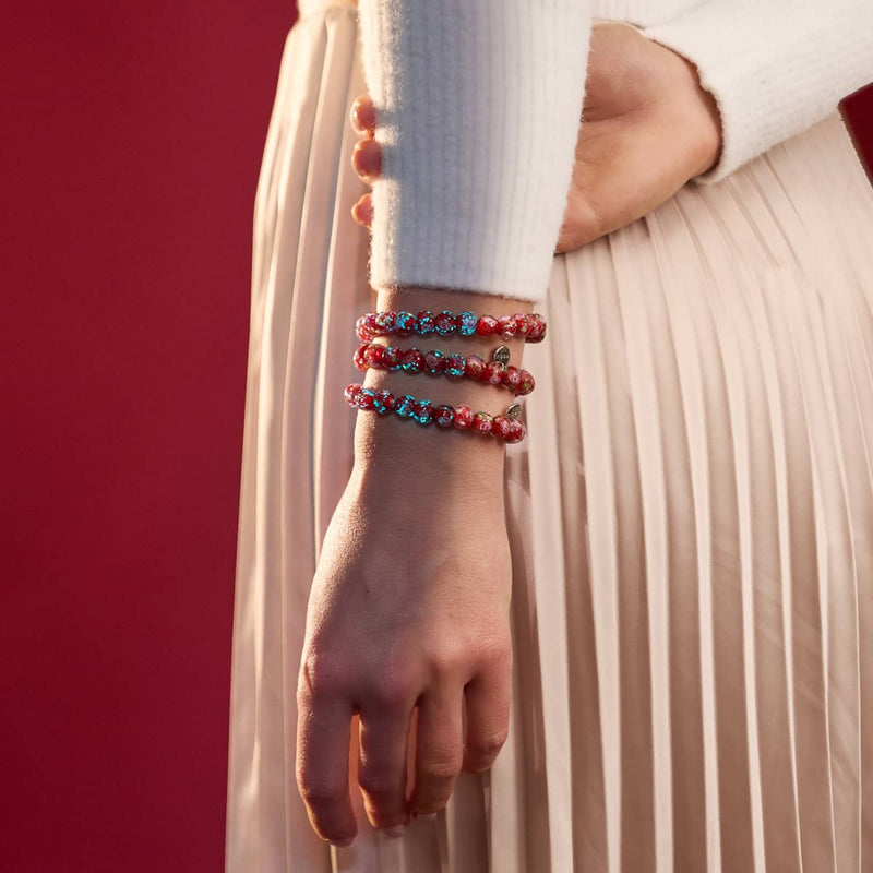 Blue Carmine | .925 Sterling Silver | Firefly Glass Garden Bracelet