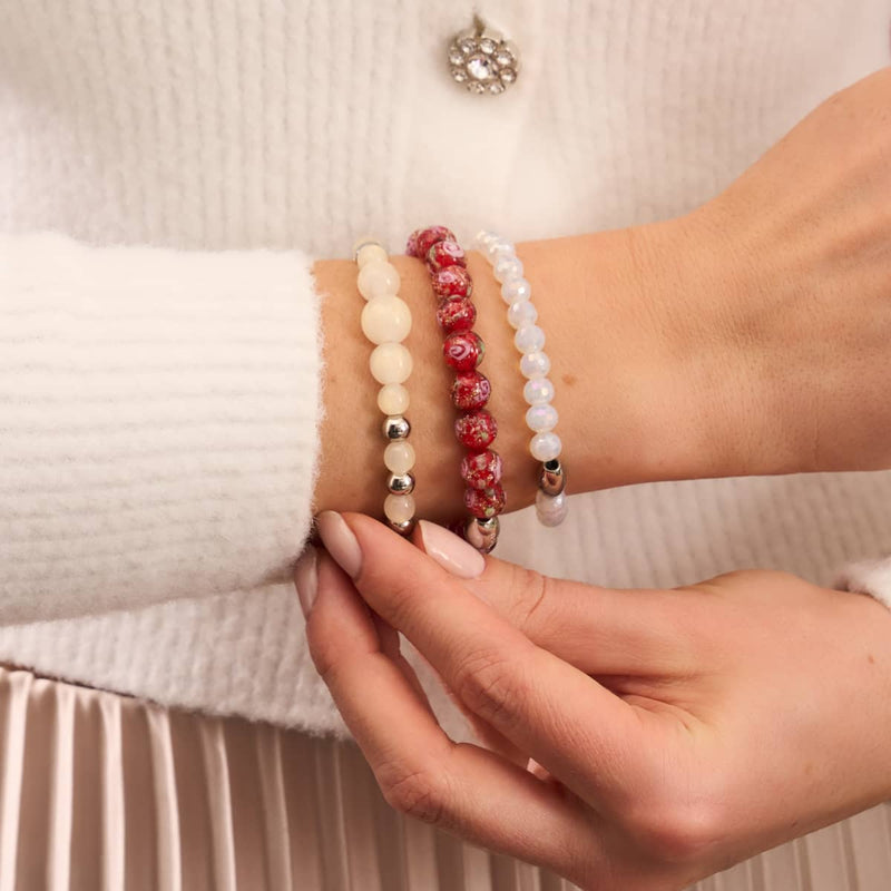 Blue Carmine | .925 Sterling Silver | Firefly Glass Garden Bracelet