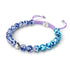 Iris bleu | Argent | Bracelet en macramé en verre Firefly