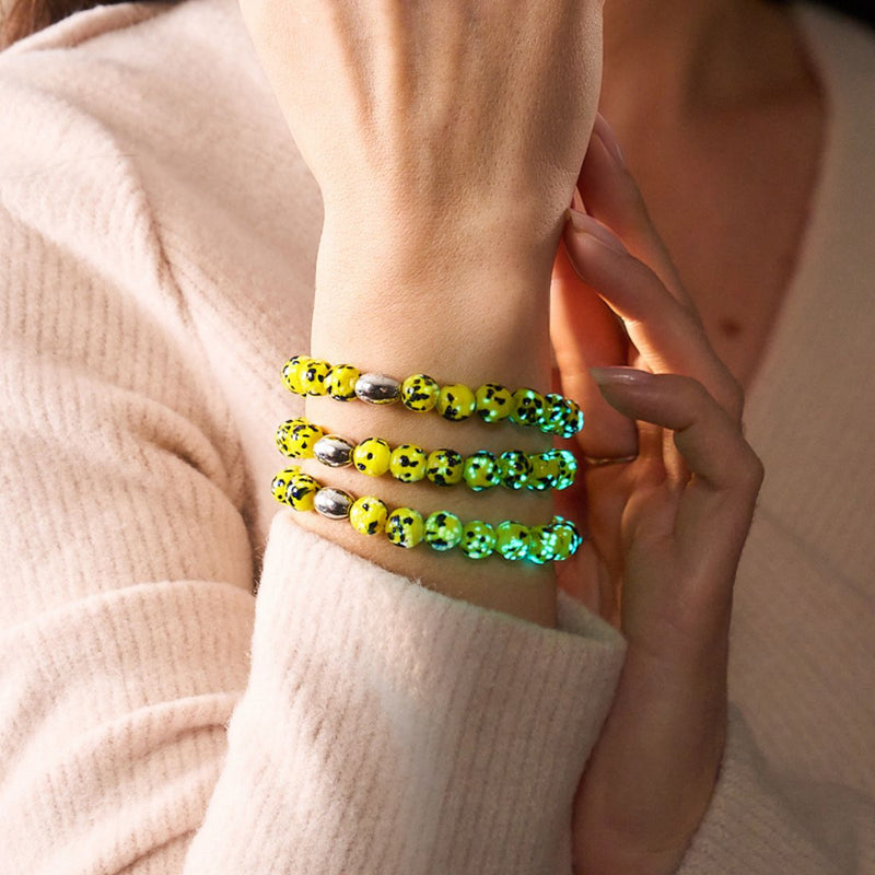 Bracelet en verre Firefly | Argent sterling 925 | Limoncello bleu