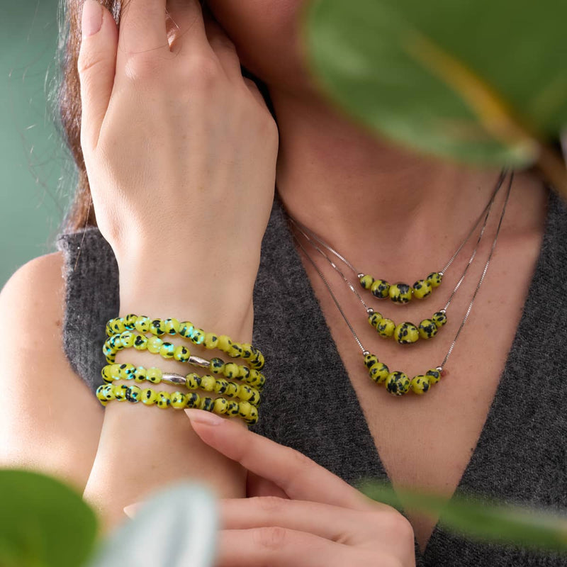 Limoncello bleu | Argent sterling 925 | Verre Firefly Wrap