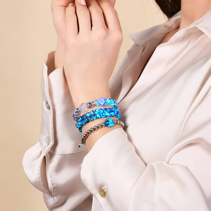 Embruns bleus | Argent sterling 925 | Verre Firefly Wrap