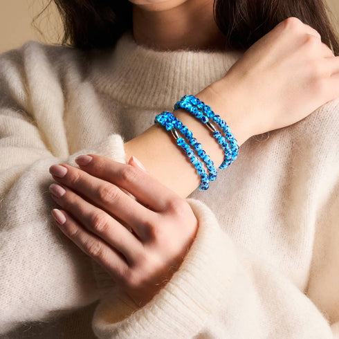 Embruns bleus | Argent sterling 925 | Verre Firefly Wrap