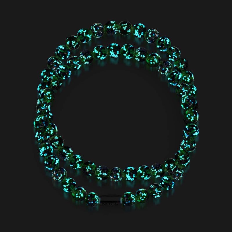 Trèfle bleu | Argent sterling 925 | Enveloppe en verre Firefly