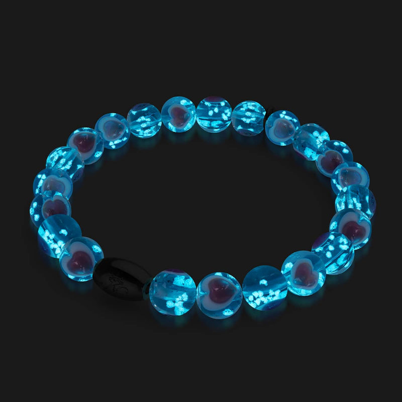 Bracelet Love en verre Firefly en argent sterling 925 bleu x rose