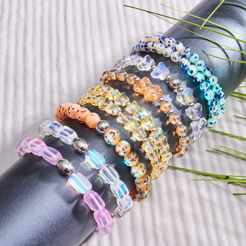 Cobbler aux myrtilles | Argent | Bracelet en macramé en verre Firefly