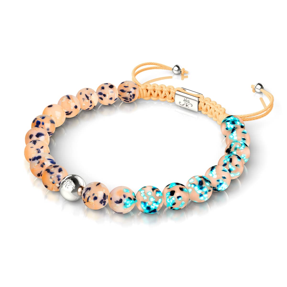 Cobbler aux myrtilles | Argent | Bracelet en macramé en verre Firefly