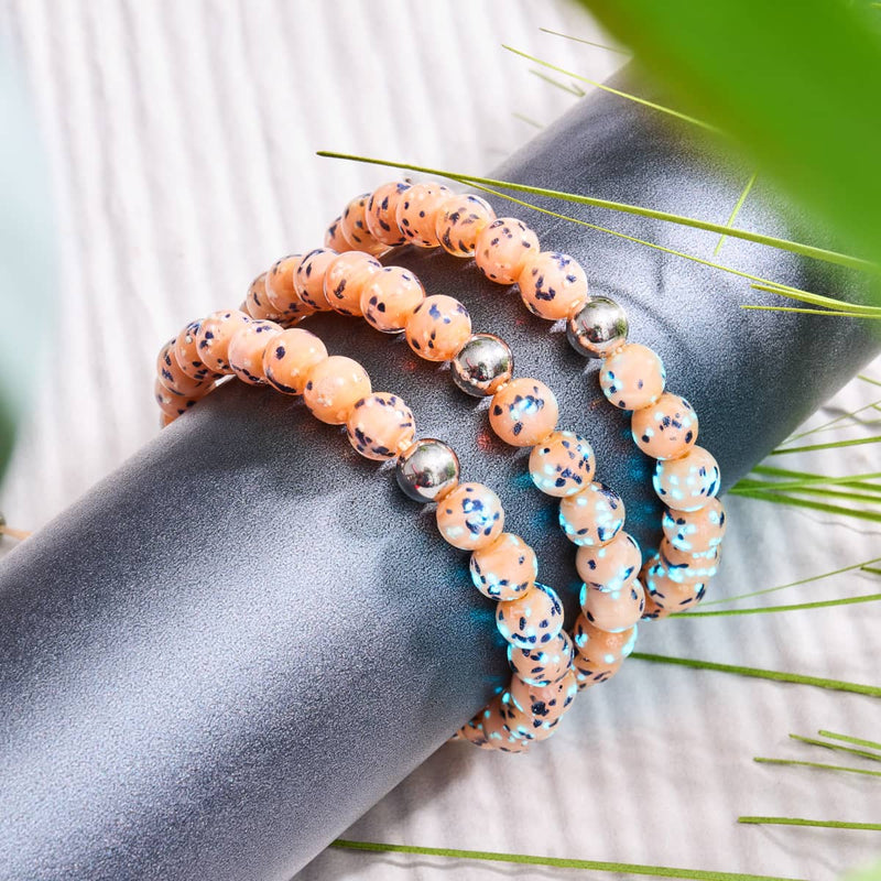 Cobbler aux myrtilles | Argent | Bracelet en macramé en verre Firefly