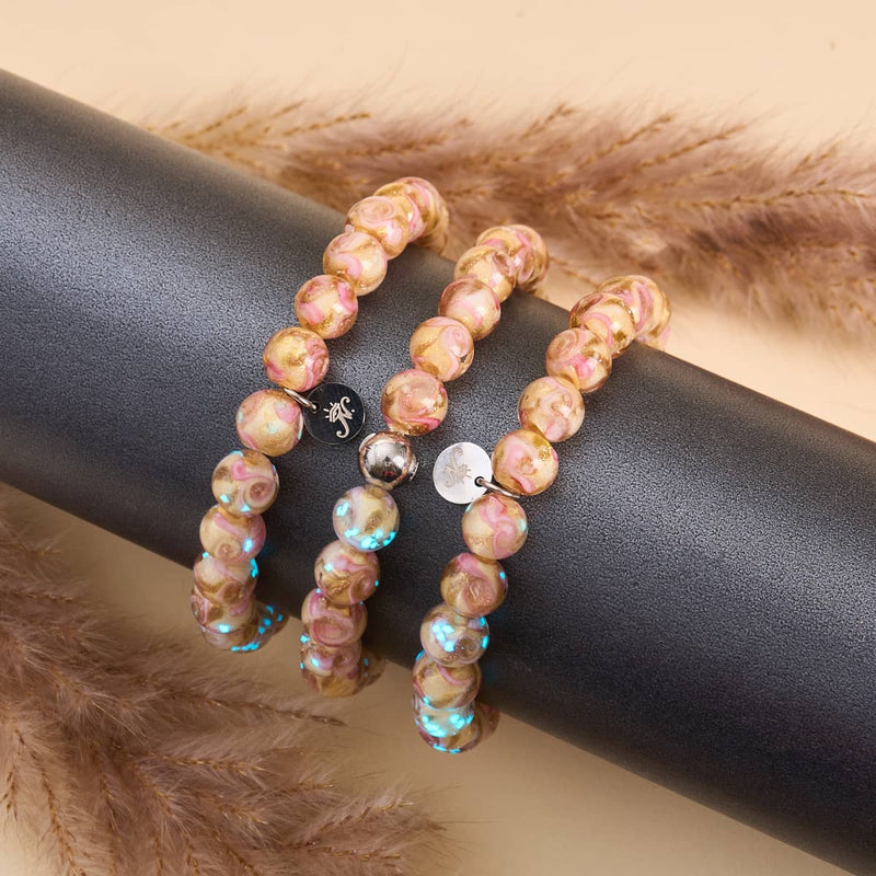 Blush Current | Rose caramel | Bracelet tourbillon en verre Firefly