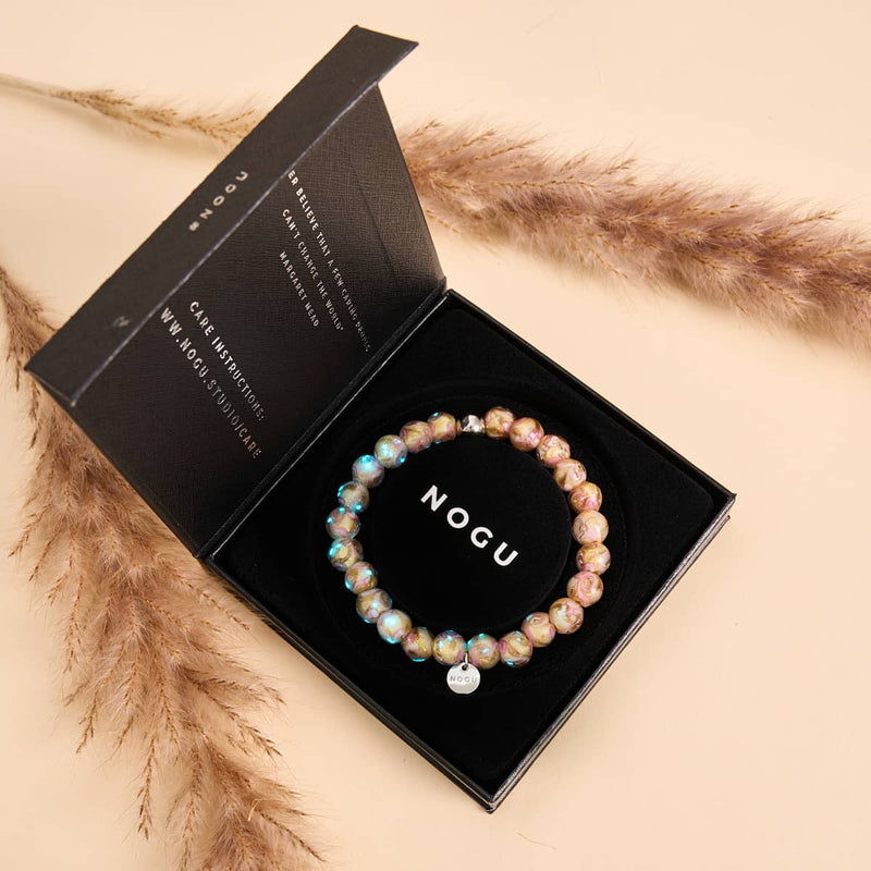 Blush Current | Rose caramel | Bracelet tourbillon en verre Firefly