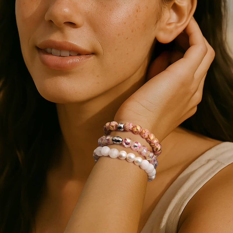 Blush Current | Rose caramel | Bracelet tourbillon en verre Firefly