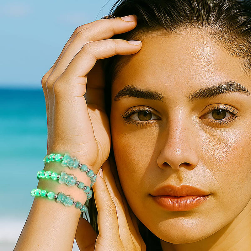 Cactus | Silver | Firefly Glass Bear Bracelet