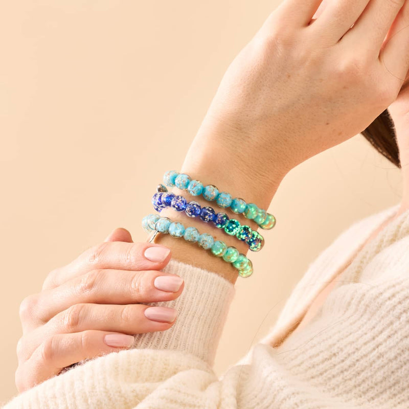 Céruléen | Argent sterling .925 | Bracelet Verre Luciole