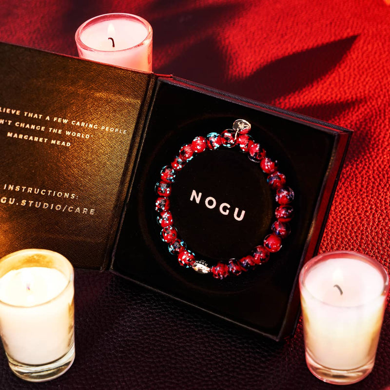 Feu et glace | Argent sterling 925 | Bracelet en verre Firefly