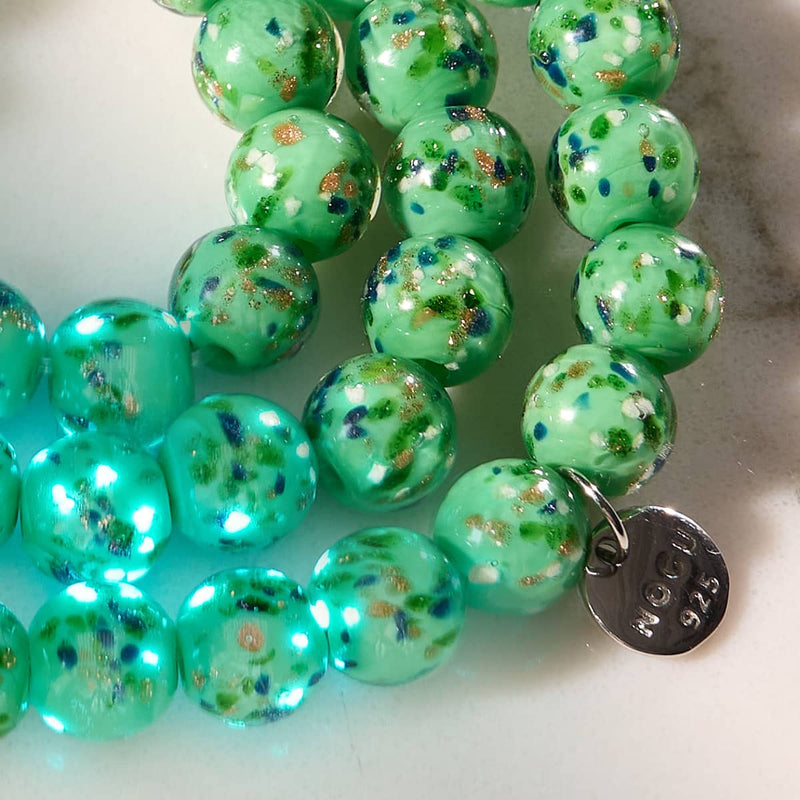 Gleaming Grove | Argent sterling 925 | Bracelet en verre Firefly