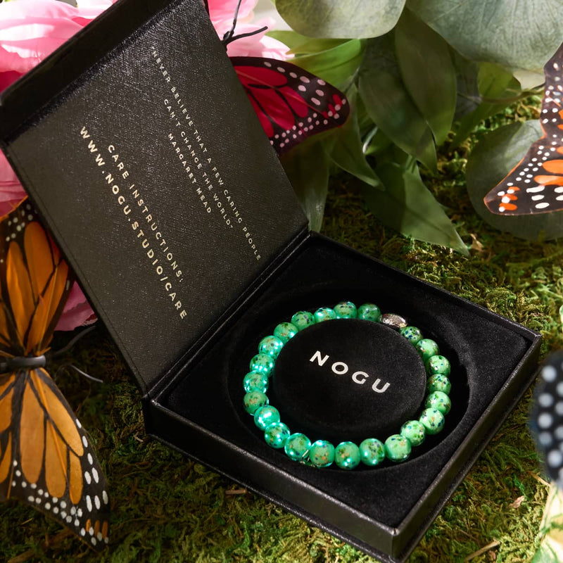 Gleaming Grove | Argent sterling 925 | Bracelet en verre Firefly