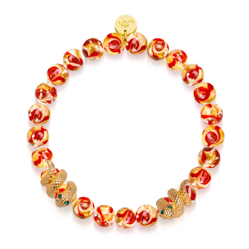 Bracelet serpent doré | Firefly Glass Swirl