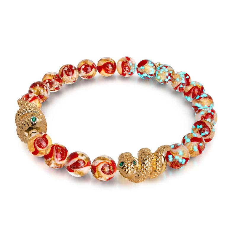 Bracelet serpent doré | Firefly Glass Swirl
