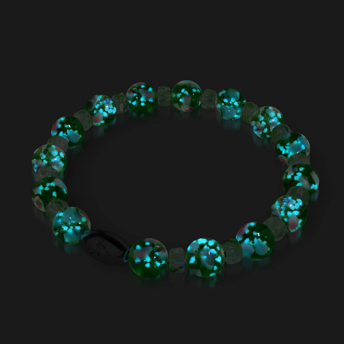 Orchidée verte | Argent sterling 925 | Bracelet en verre Firefly Blossom