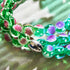 Bracelet Love en verre Firefly en argent sterling 925 vert x rose