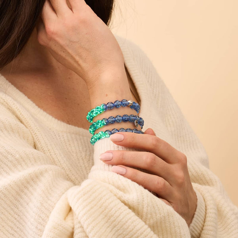 Indigo | Argent sterling .925 | Bracelet Verre Luciole