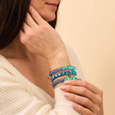 Indigo | Argent sterling .925 | Bracelet Verre Luciole
