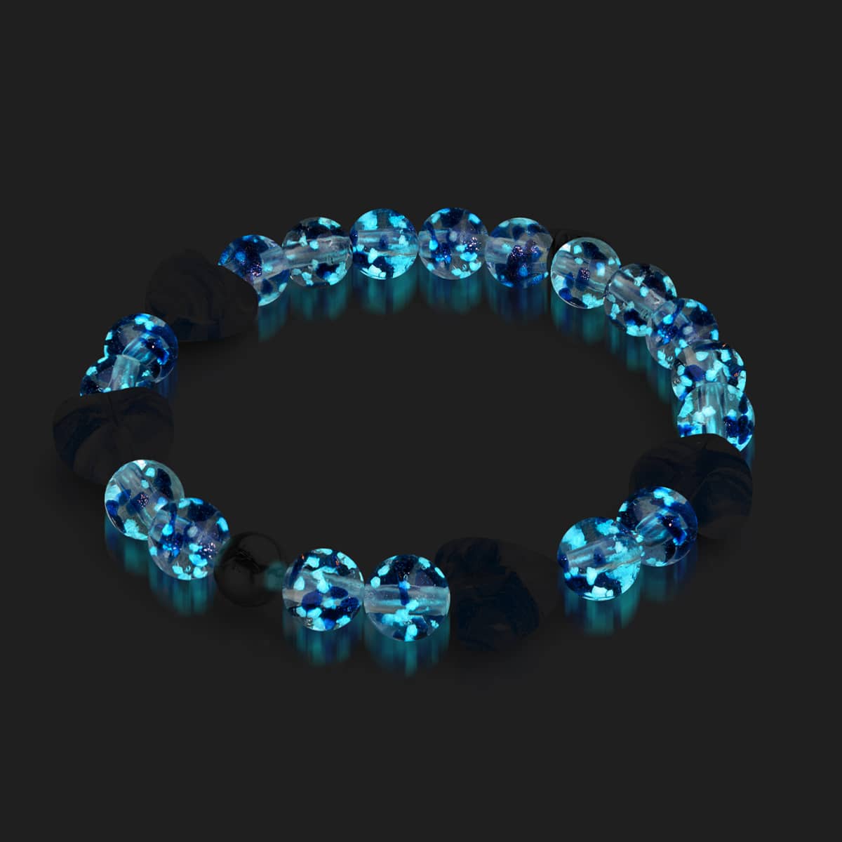 Lapis Flame | Firefly Glass x Murano Glass Hearts Bracelet