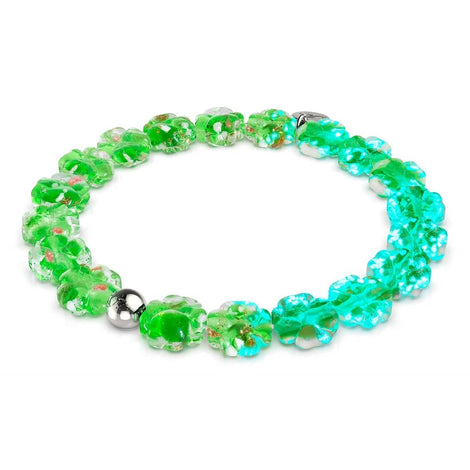 Bracelet Trèfle Lumineux | Argent | Trèfle en Verre Luciole