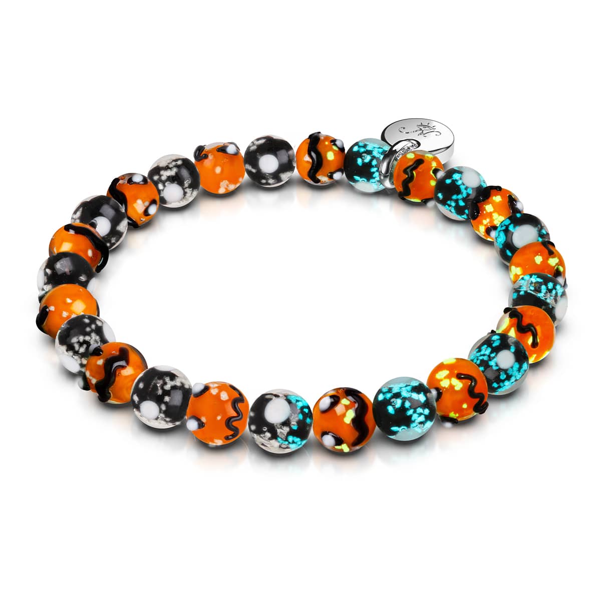 Citrouille de minuit | Argent | Bracelet citrouille en verre Firefly