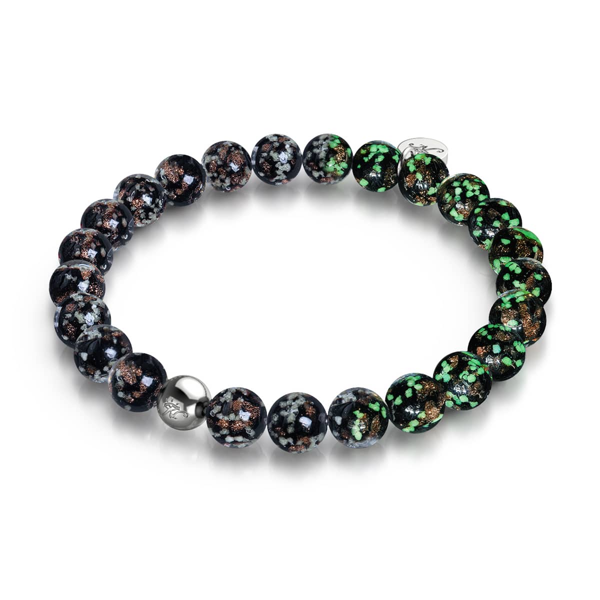 Obsidian | .925 Sterling Silver | Firefly Glass Bracelet