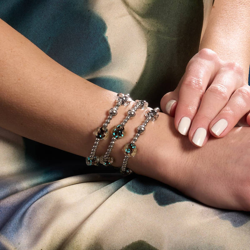 Obsidienne | Argent | Bracelet Firefly Glass Clover Essence