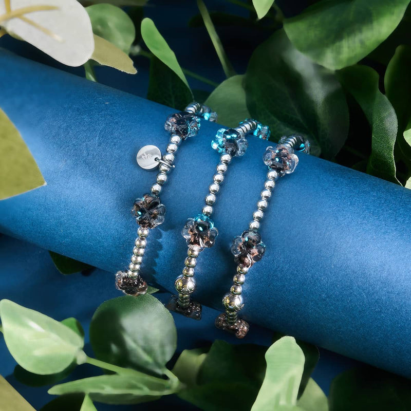 Obsidienne | Argent | Bracelet Firefly Glass Clover Essence