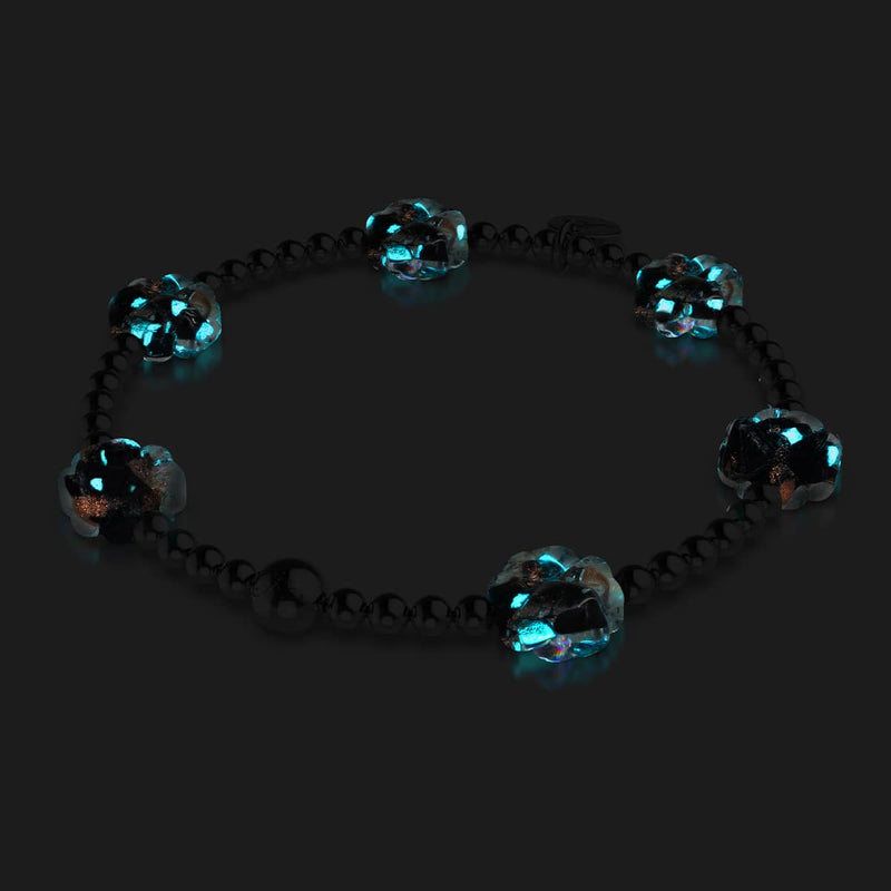 Obsidienne | Argent | Bracelet Firefly Glass Clover Essence