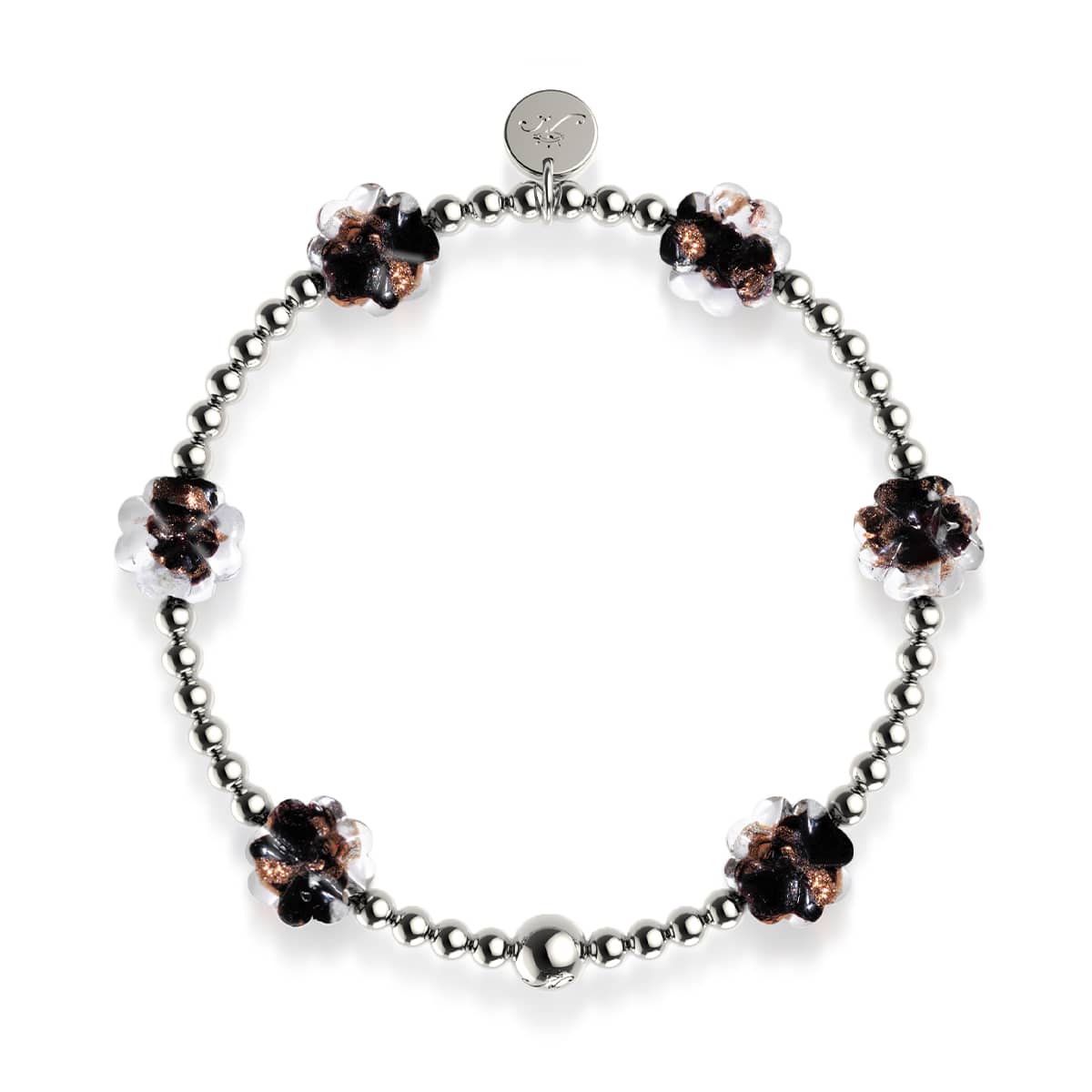 Obsidienne | Argent | Bracelet Firefly Glass Clover Essence