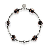 Obsidian | Silver | Firefly Glass Clover Essence Bracelet