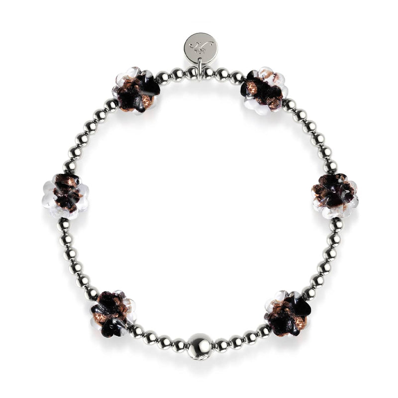 Obsidienne | Argent | Bracelet Firefly Glass Clover Essence