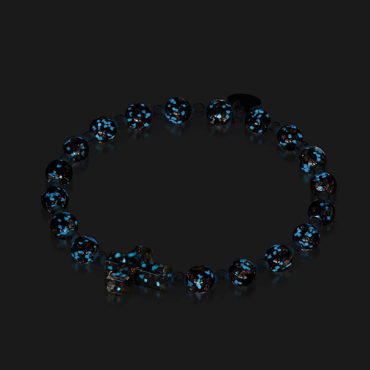 Obsidienne | Argent | Bracelet en verre Firefly Cross