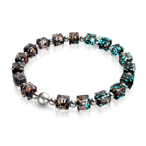Obsidienne | Argent | Firefly Glass Bracelet de cailloux