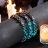 Obsidienne | Argent | Bracelet galet en verre Firefly