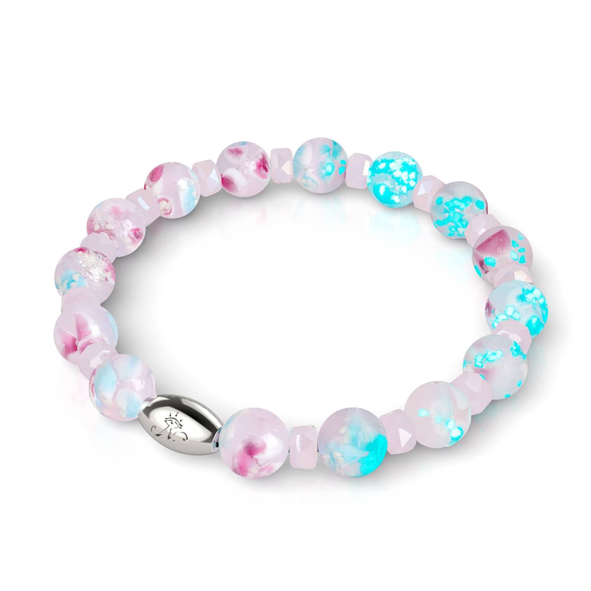 Orchidée rose | Argent sterling 925 | Bracelet en verre Firefly