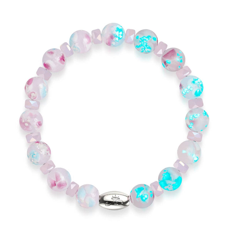 Orchidée rose | Argent sterling 925 | Bracelet en verre Firefly