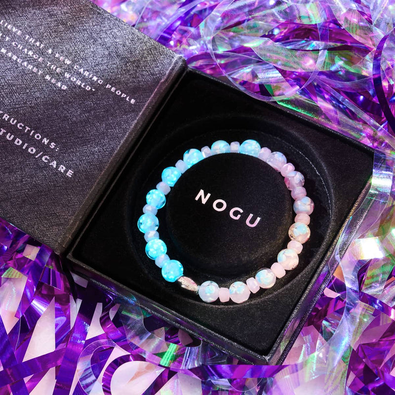 Orchidée rose | Argent sterling 925 | Bracelet en verre Firefly