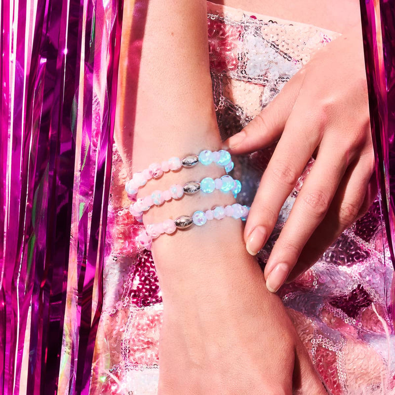 Orchidée rose | Argent sterling 925 | Bracelet en verre Firefly