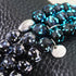 Bracelet en verre Firefly | Argent sterling 925 | Noir absolu