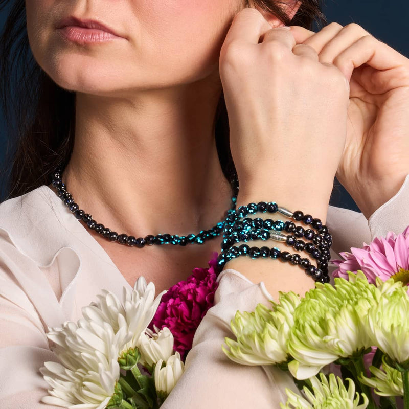 Noir absolu | Argent sterling 925 | Verre Firefly Wrap